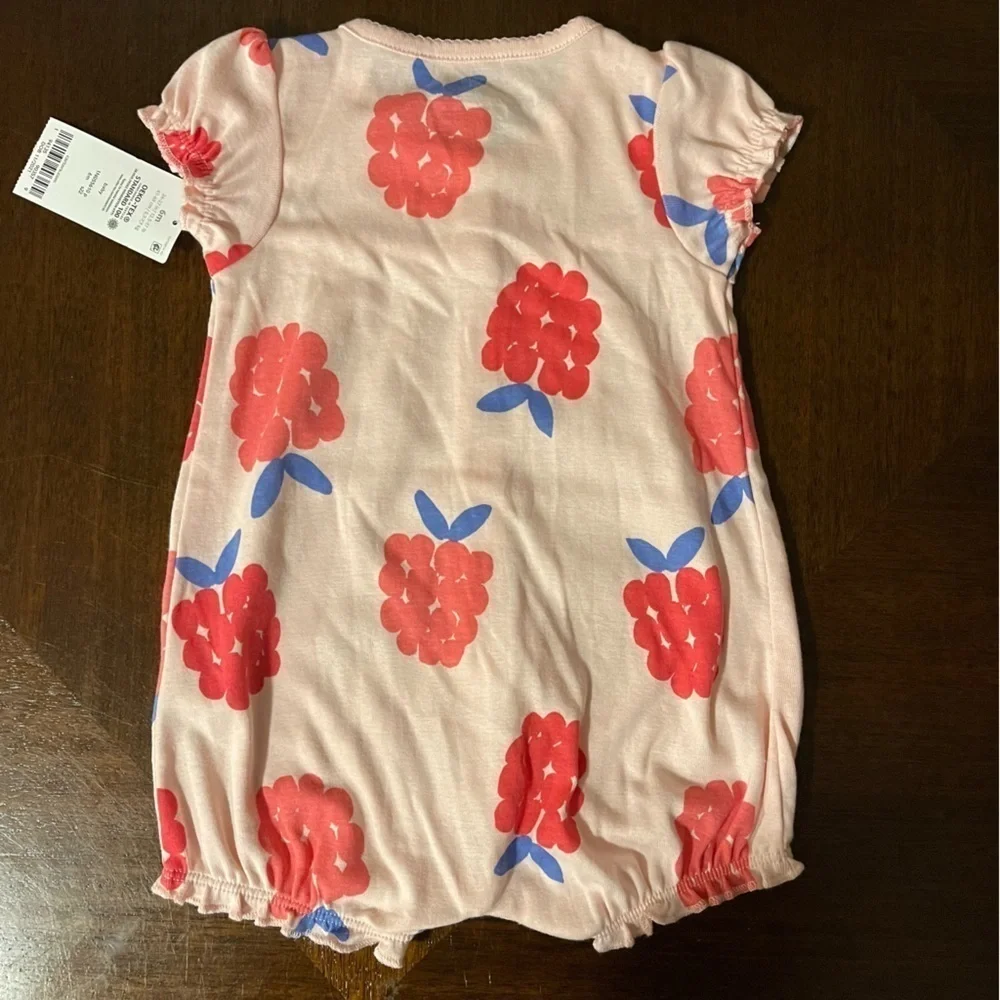🆕 Carter’s | Pink Raspberry Snap Up Romper | baby girl 6 mo
